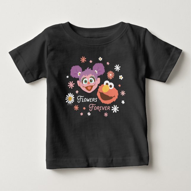 Abby Cadabby & Elmo | Flowers Forever Baby T-Shirt (Front)