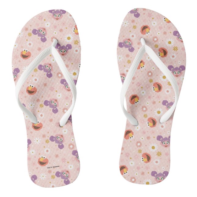 Abby Cadabby & Elmo | Woodland Pattern Thongs (Footbed)