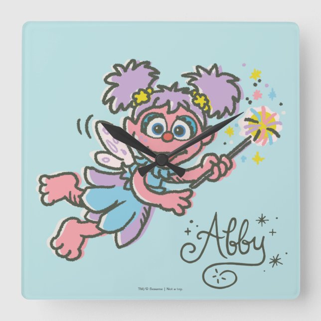 Abby Cadabby Flying Square Wall Clock (Front)