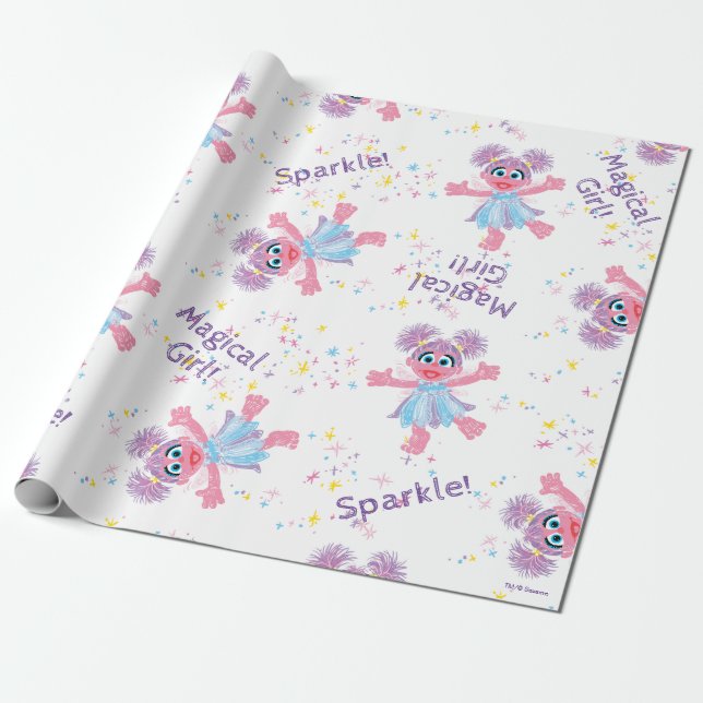 Abby Cadabby Sparkle Pattern Wrapping Paper (Unrolled)