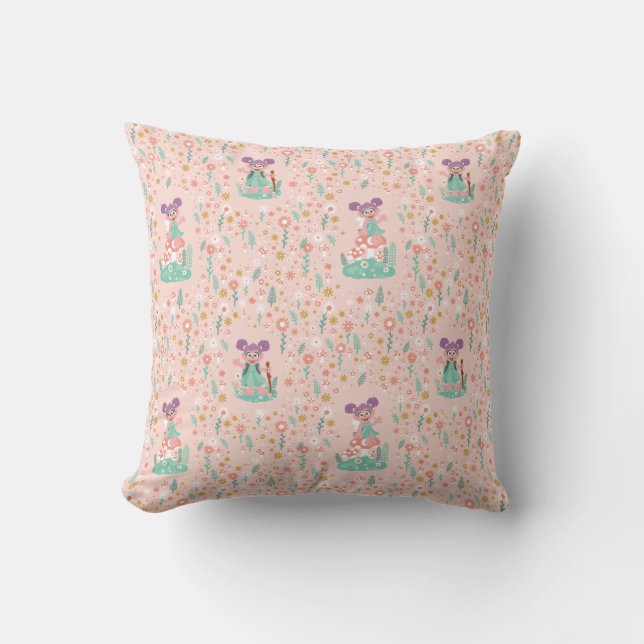 Abby Cadabby | Woodland Flower Pattern Cushion (Front)