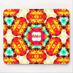 ABBY ~ Colourful Abstract Pattern ~ Personalised  Mouse Pad