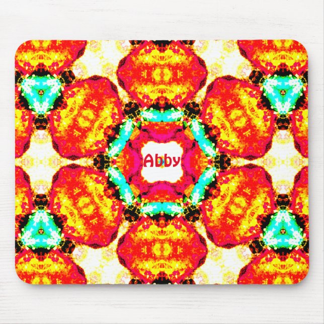 ABBY ~ Colourful Abstract Pattern ~ Personalised  Mouse Pad (Front)