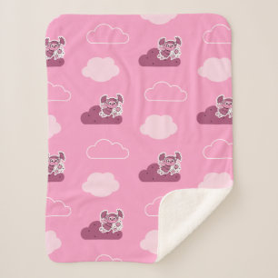 Abby Doodley Cloud Pattern Sherpa Blanket