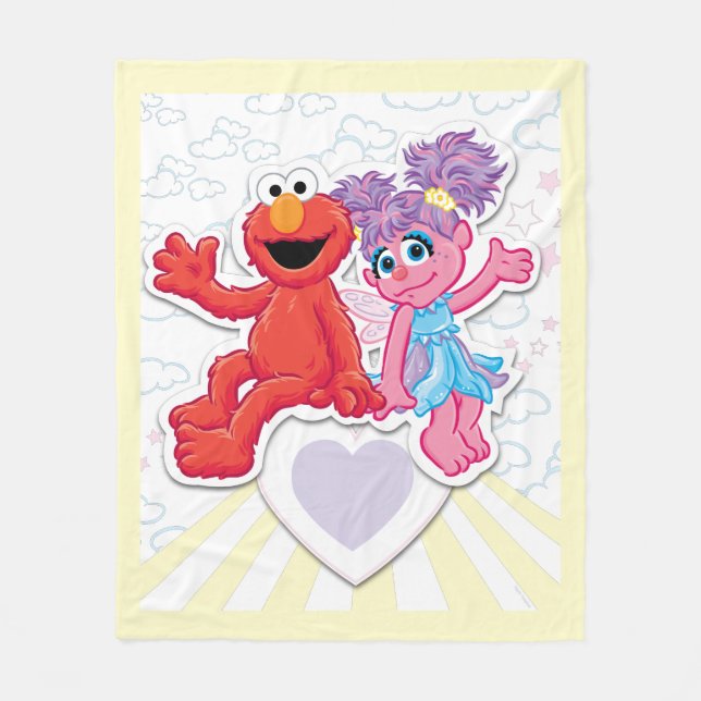 Abby & Elmo Graphic Fleece Blanket (Front)