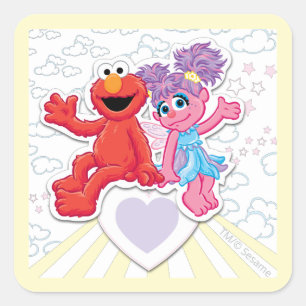 Abby & Elmo Graphic Square Sticker