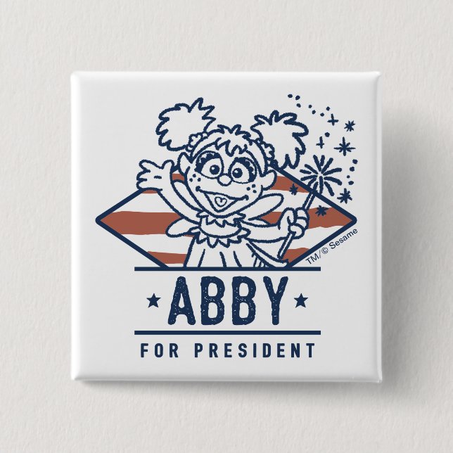 Abby For President 15 Cm Square Badge (Front)