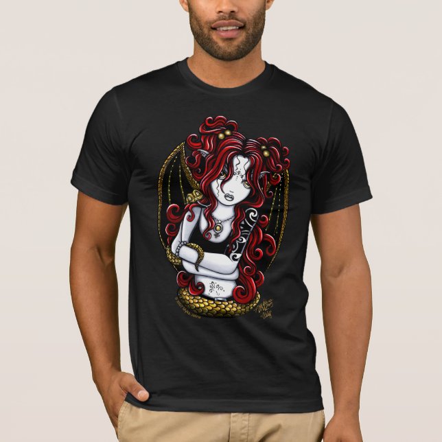"Abby" Gothic Red Tattoo Snake Fairy Shirt (Front)
