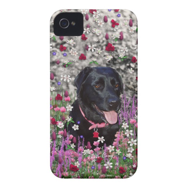 Abby in Flowers – Black Lab Dog Case-Mate iPhone Case (Back)