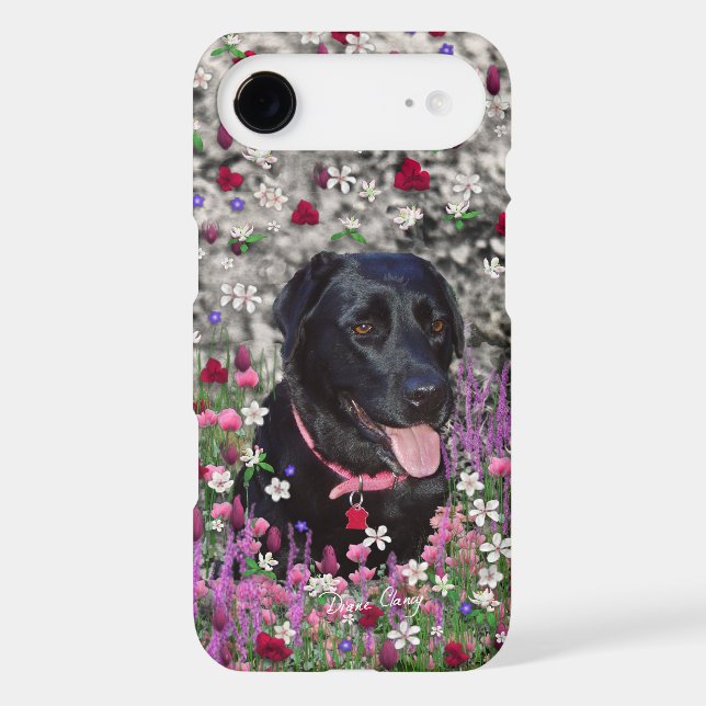 Abby in Flowers – Black Lab Dog Case-Mate iPhone Case (Back)
