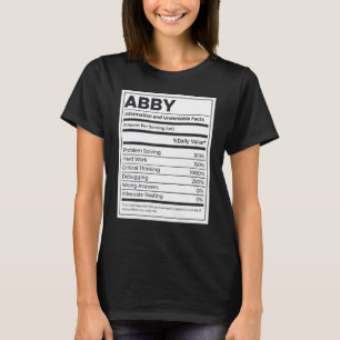 Abby Nutrition Information Problem Solving Hard Wo T-Shirt