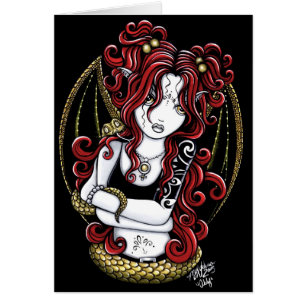 "Abby" Red Haired Snake Fairy Art Card