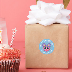 Abby Smiling Face   Happy Birthday Classic Round Sticker