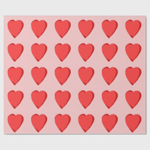 Abby's Valentine Day Special Red Heart on Pink Wrapping Paper