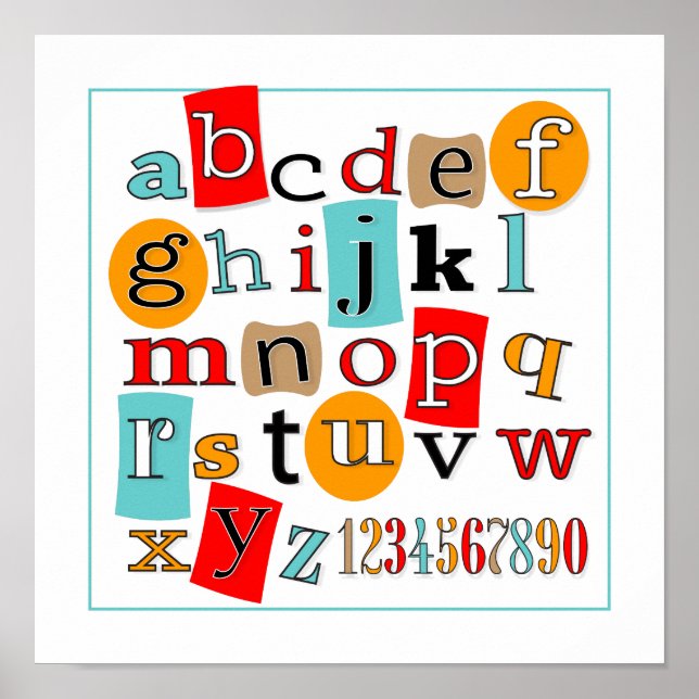 ABC 123 Child's Wall Art Decor Poster (Front)