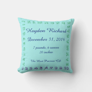 ABC/123 Customisable New Baby Boy Cushion