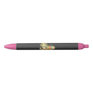 ABC 123 Heartbeat Funny Cute Caterpillar Crochet Black Ink Pen