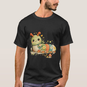 ABC 123 Heartbeat Funny Cute Caterpillar Crochet T-Shirt