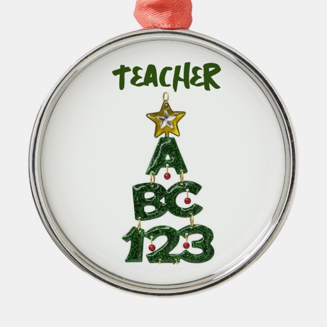 *ABC 123*  "TEACHER" ORNAMENT (Front)