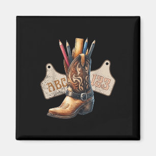 Abc 123 Western Teacher Life Cowboy Cowgirl Teachi Magnet