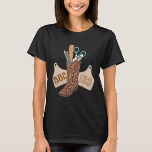 Abc 123 Western Teacher Life Cowboy Cowgirl Teachi T-Shirt