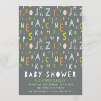ABC Alphabet Baby Shower Invitation