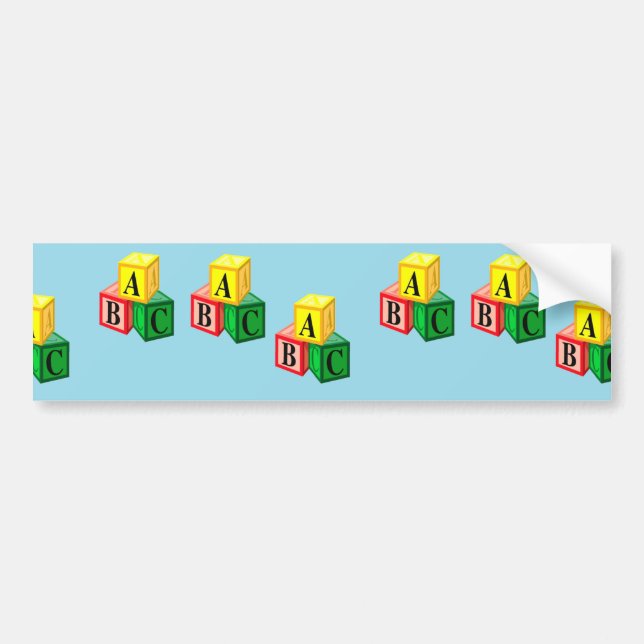 abc alphabet blocks bumper sticker (Front)