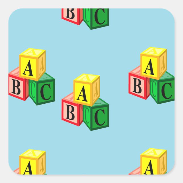 abc alphabet blocks square sticker (Front)