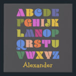 ABC Alphabet Faux Wrapped Canvas<br><div class="desc">An colourful alphabet design in a retro typeface. Fun and stylish wall decor designed to help kid's learn their ABCs. This design can be personalised with a custom name or initials or other text.</div>
