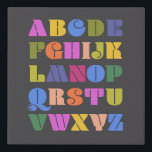 ABC Alphabet Faux Wrapped Canvas Print<br><div class="desc">An colourful alphabet design in a retro typeface. Fun and stylish wall decor designed to help kid's learn their ABCs.</div>