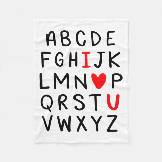 Abc Alphabet I Love You Englieacher Valentines  Fleece Blanket (Front)