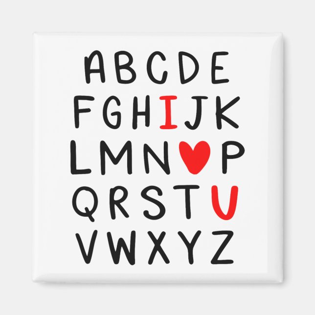 Abc Alphabet I Love You Englieacher Valentines  Magnet (Front)