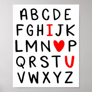 Abc Alphabet I Love You Englieacher Valentines  Poster
