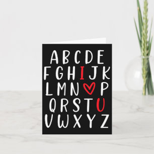Abc Alphabet I Love You English Teacher Valentines Card