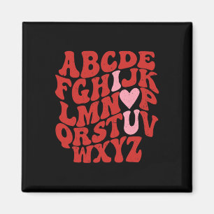 Abc Alphabet I Love You English Teacher Valentines Magnet