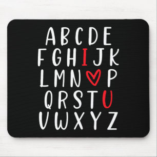 Abc Alphabet I Love You English Teacher Valentines Mouse Pad