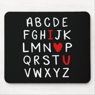 Abc Alphabet I Love You English Teacher Valentines Mouse Pad