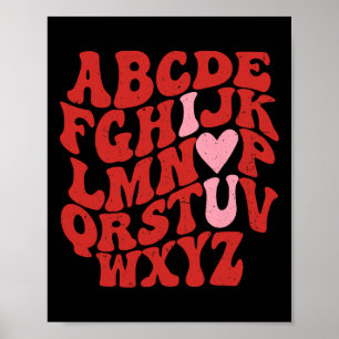 Abc Alphabet I Love You English Teacher Valentines Poster