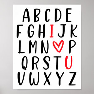 Abc Alphabet I Love You English Teacher Valentines Poster
