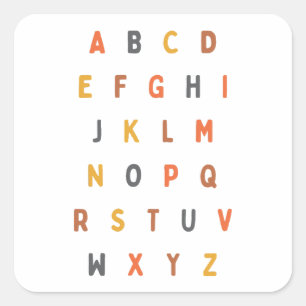 abc alphabet letters A-Z Stickers Labels