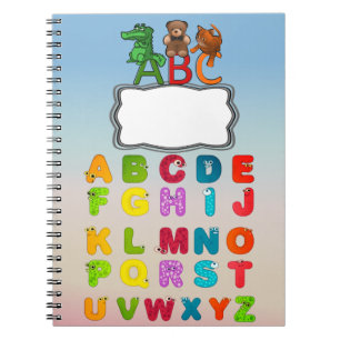 ABC Alphabet Letters Custom Spiral Notebook