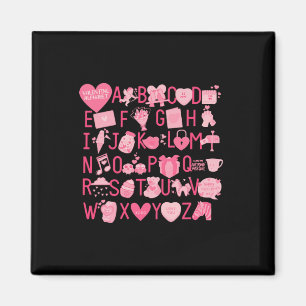 Abc Alphabet Love You Valentines Day Teachers And Magnet