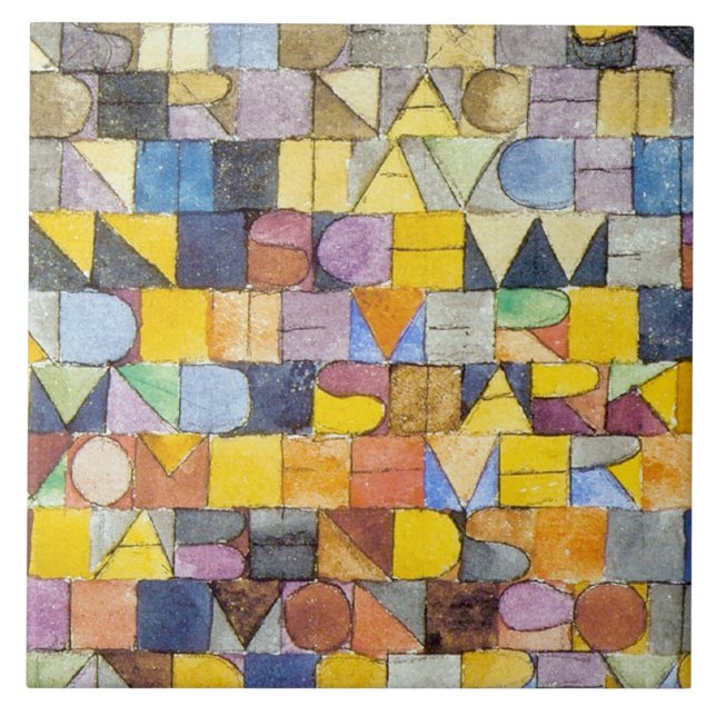 ABC (Alphabet), Paul Klee Ceramic Tile (Front)