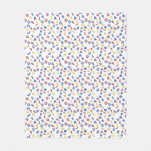 ABC Alphabet Red Yellow Blue Fleece Blanket