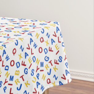 ABC Alphabet Red Yellow Blue Tablecloth