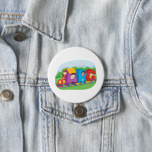 ABC Alphabet Train with Kids Fun Educational 7.5 Cm Round Badge