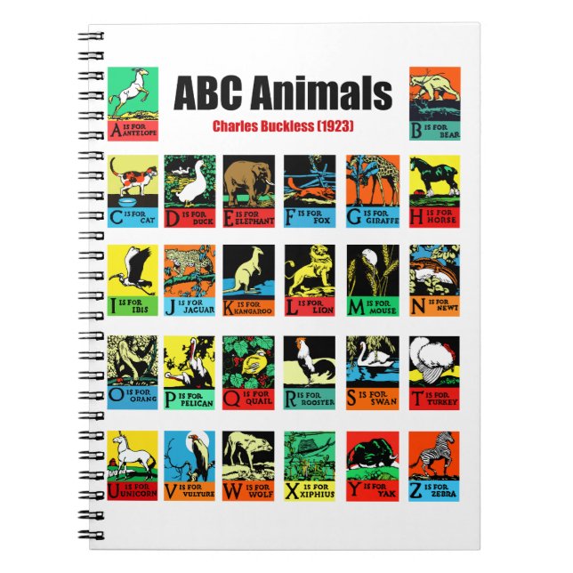 ABC Animals, Charles Buckles (1923) Notebook (Front)