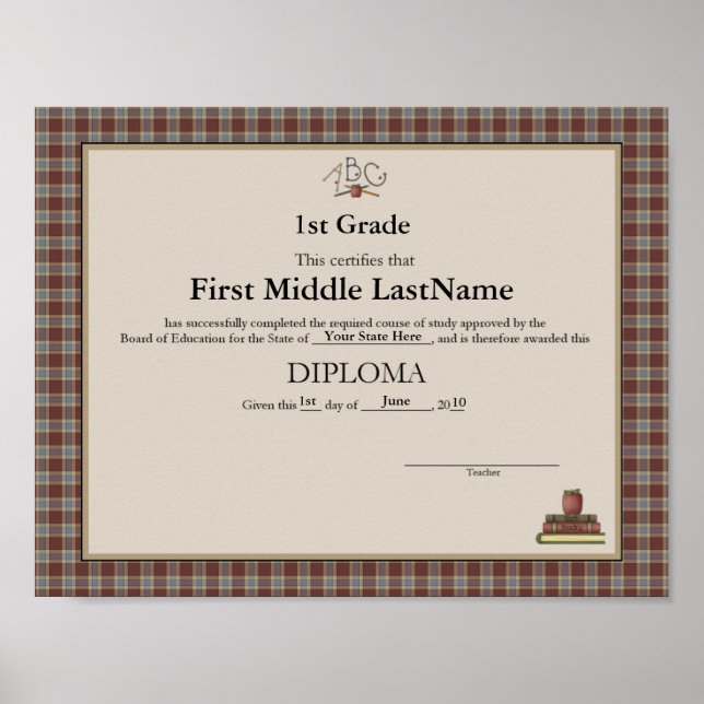 ABC Apples Homeschooler Diploma Poster (Front)