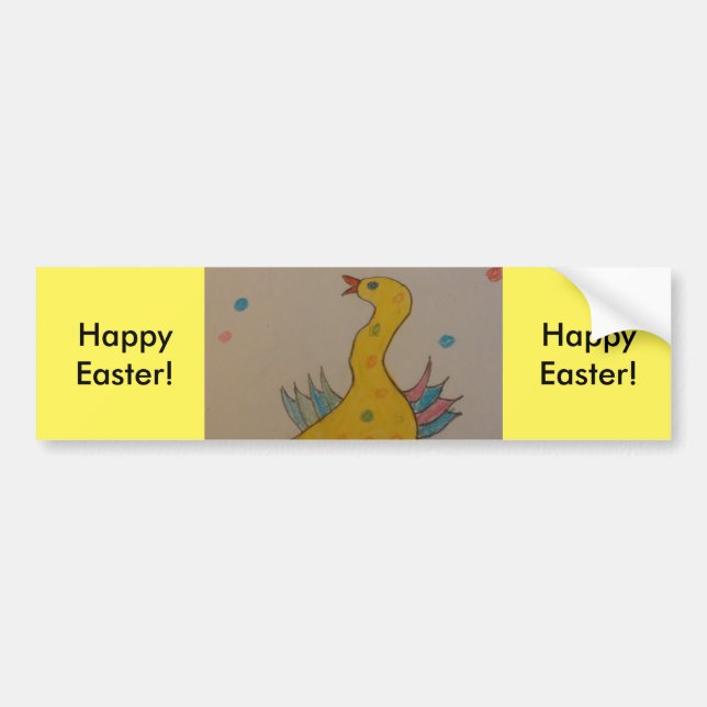 #ABC Art by Children, Easter Duck Bumper Sticker (Front)