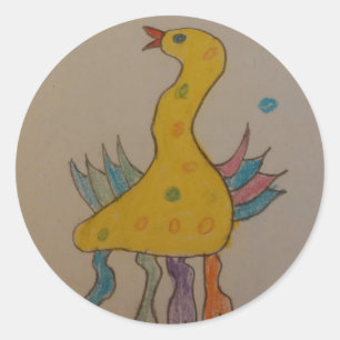 #ABC Art by Children, Easter Duck Classic Round Sticker